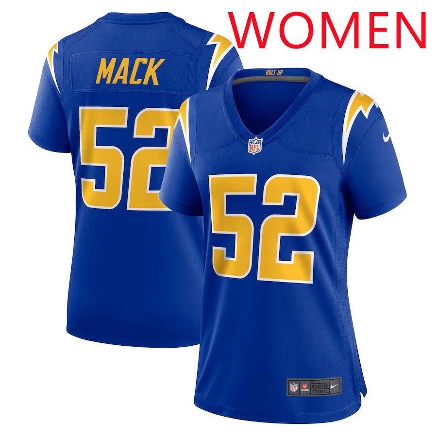 Women Los Angeles Chargers #52 Khalil Mack 2025 Nike Royal Alternate Game NFL Jersey